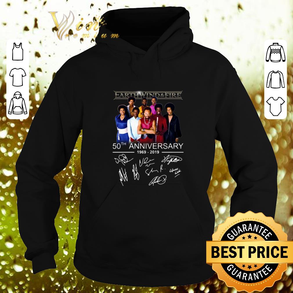 Top Earth Wind & Fire 50th anniversary 1969 2019 signatures shirt