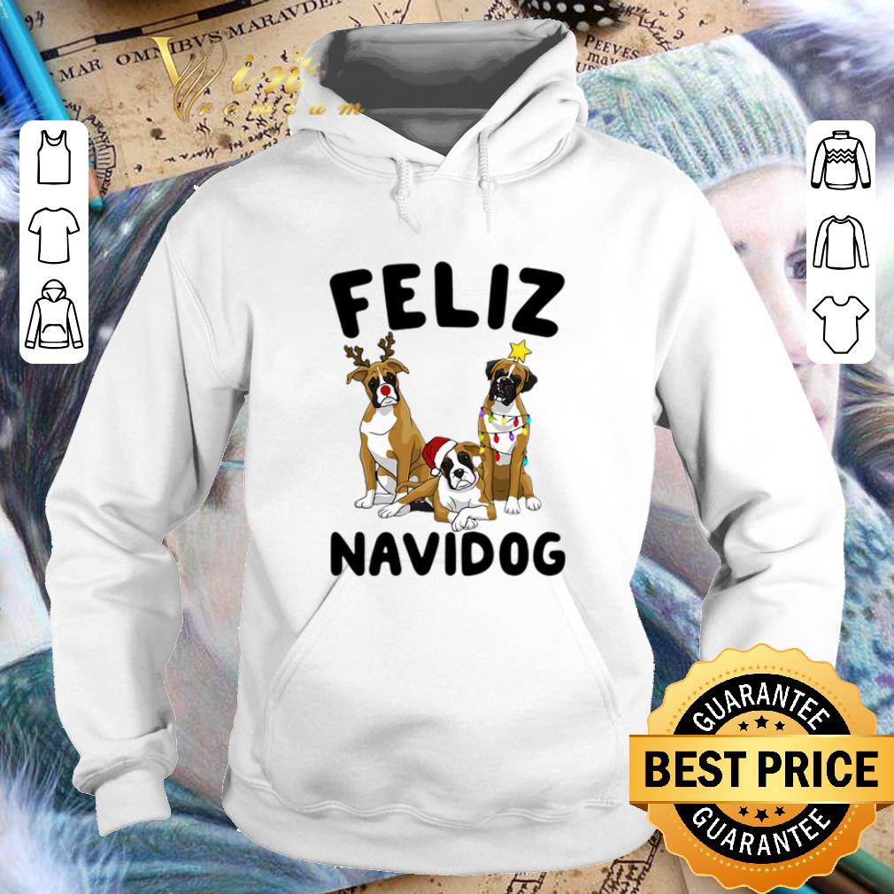 Top Feliz Navidog Boxer Christmas shirt