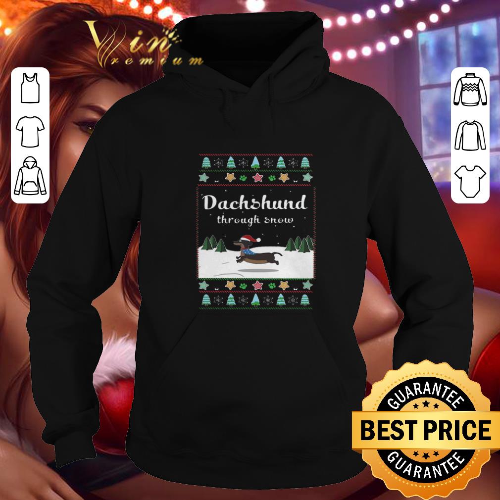 Top Dachshund through snow ugly Christmas shirt