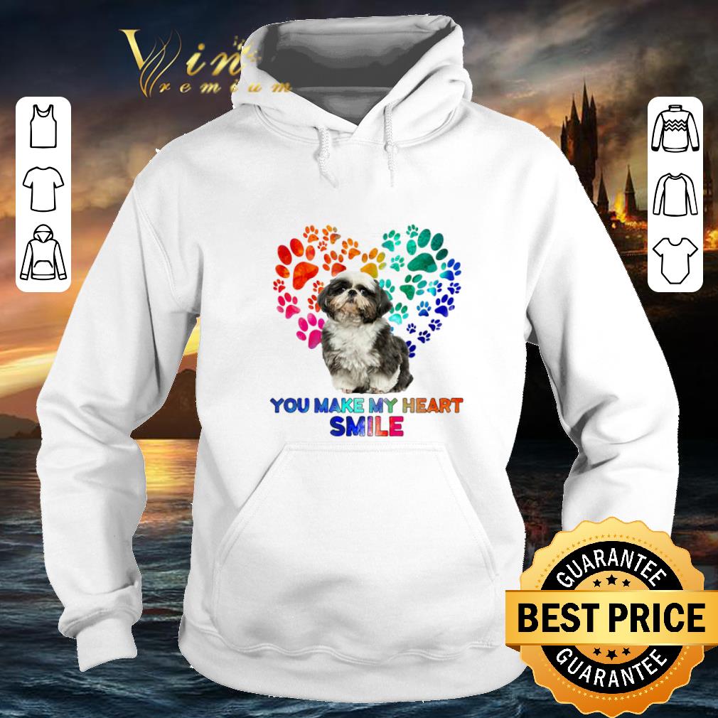 Top Paws color Shih Tzu you make my heart smile shirt 1 Top Paws color Shih Tzu you make my heart smile shirt