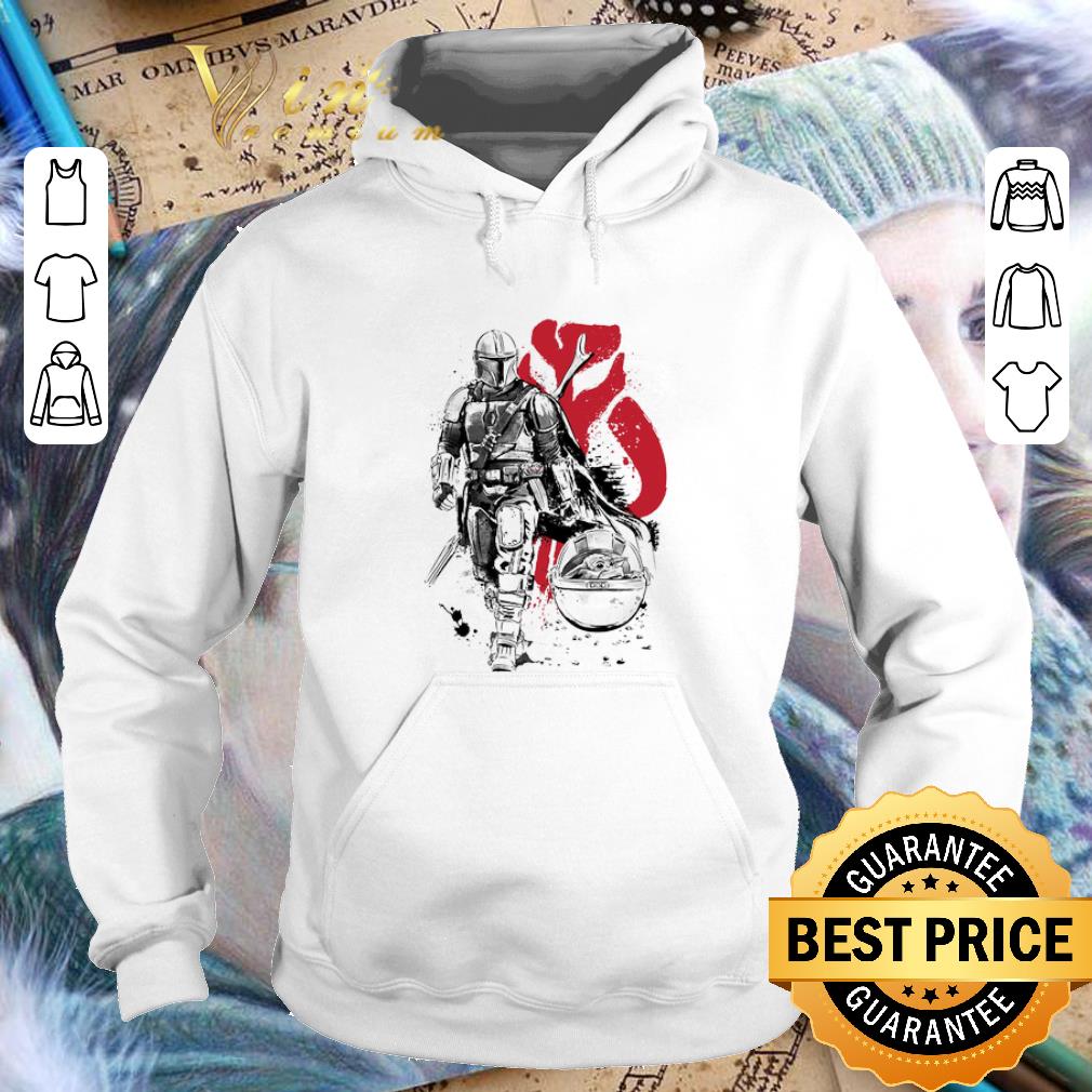 Top The Mandalorian Lone hunter and cub Baby Yoda shirt
