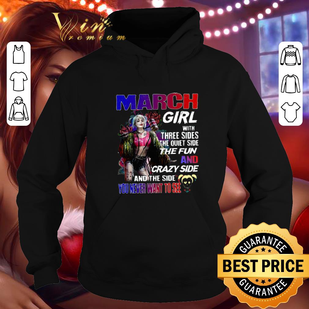 Hot Harley Quinn 2020 march girl with three sides the quiet side shirt 1 Hot Harley Quinn 2020 march girl with three sides the quiet side shirt