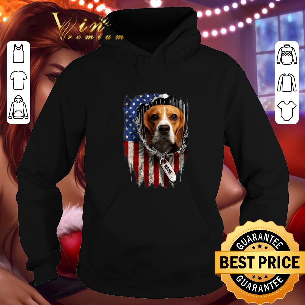 Original Beagle dog name American flag shirt