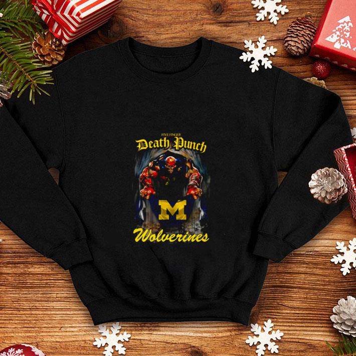 Original Five Finger Death Punch holding Michigan Wolverines flag shirt