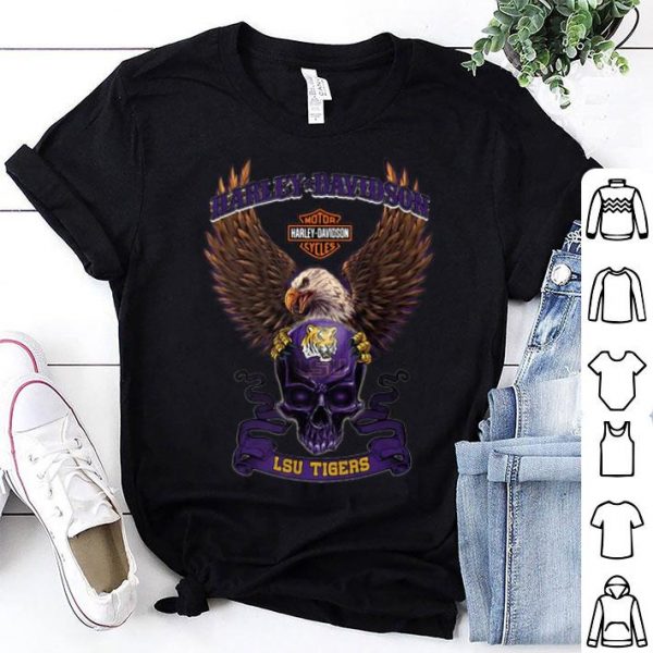 Motor Harley Davidson Cycles Skull LSU Tigers shirt