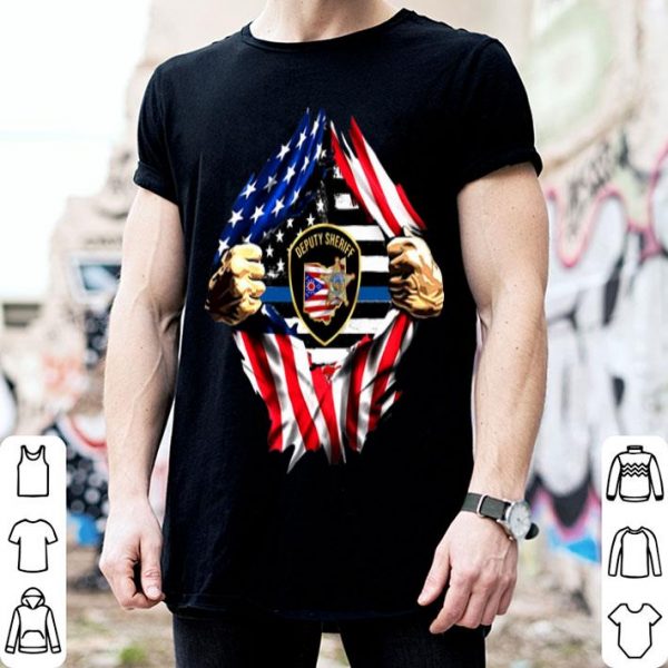 Deputy Sheriff Ohio Badge Blood Inside Me American Flag shirt