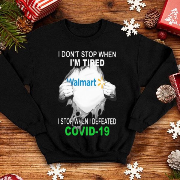 Walmart Blood Inside I Stop When I Defeated Covid-19 shirt