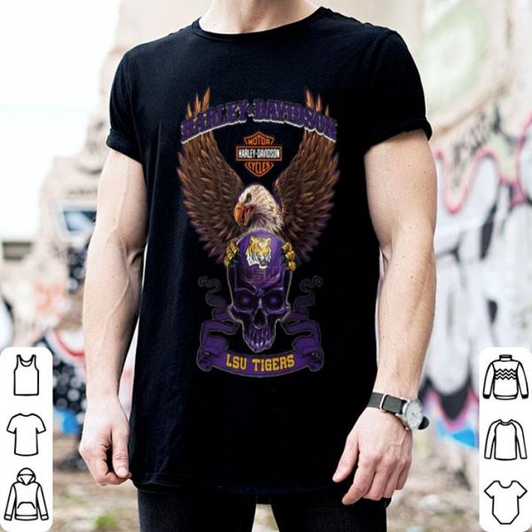 Motor Harley Davidson Cycles Skull LSU Tigers shirt