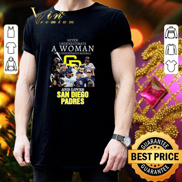 Best Never Underestimate A Woman Who Understands baseball and loves San Diego Padres shirt 3