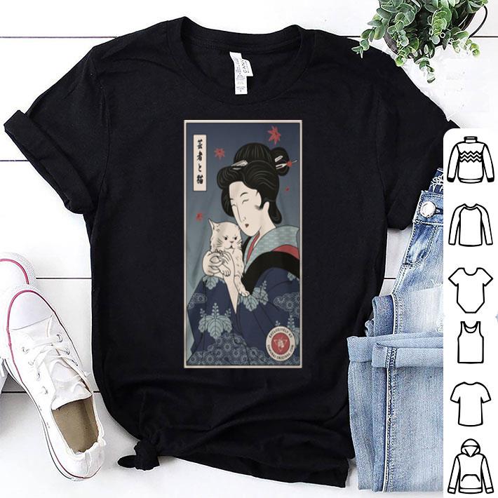Geisha Hug Cat Japanese shirt