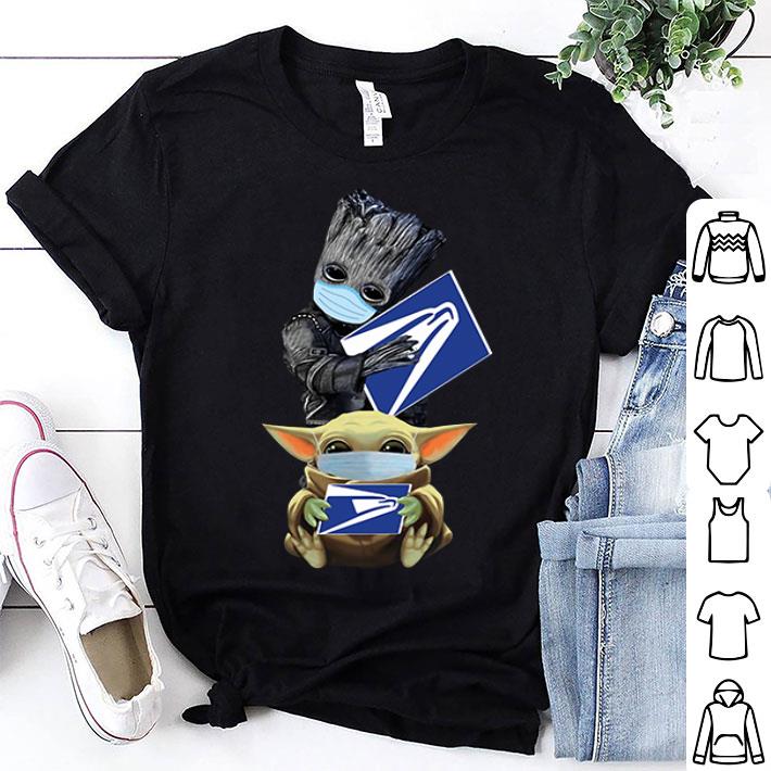 Baby Yoda And Baby Groot Hug United States Postal Service shirt
