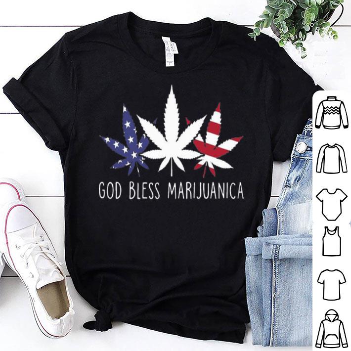 God Bless Marijuanica American Flag Weeds shirt