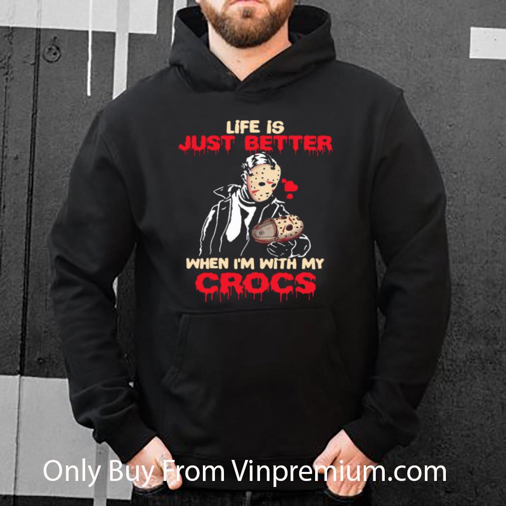 Premium Halloween Jason Voorhee Life Is Just Better When Im With My Crocs shirt