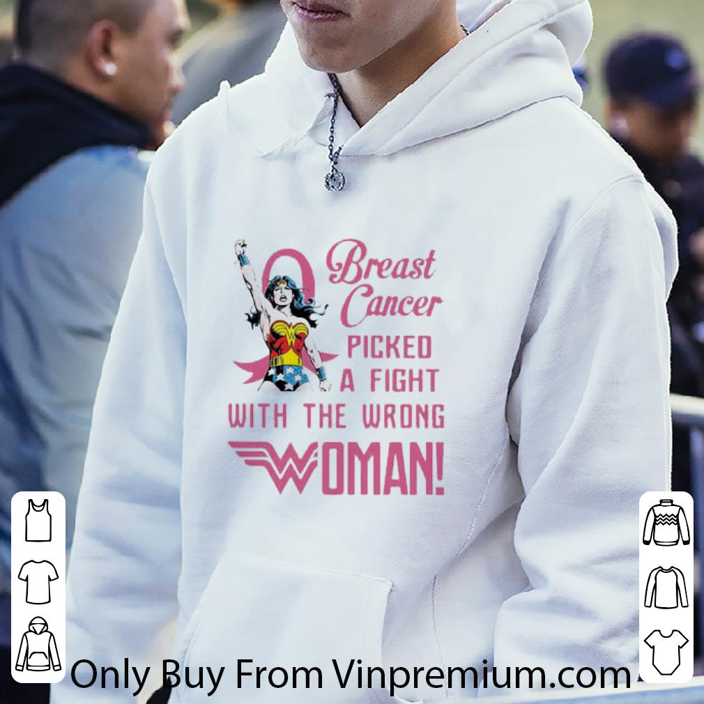 Nice Wonder Woman Breast Cancer Awareness Picked A Fight With The Wrong shirt
