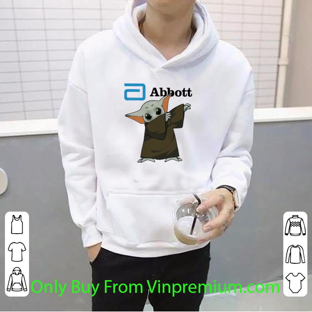 Original Dabbing Baby Yoda Mask Abbott Logo Coronavirus shirt