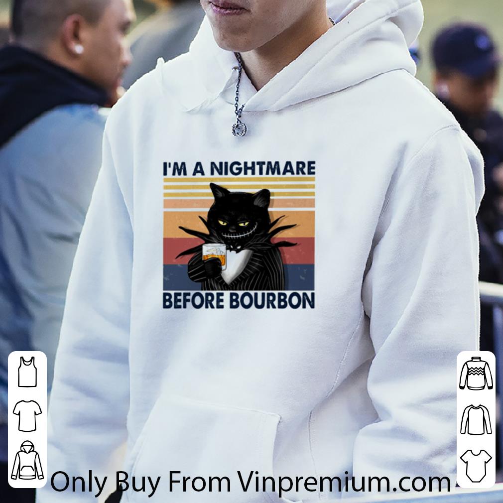 Pretty Vintage Jack Skellington Cat I’m A Nightmare Before Bourbon shirt