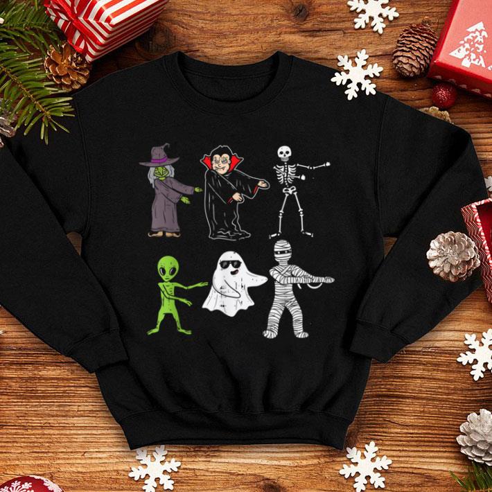 Great Flossing Witch Skeleton Ghost Alien Dance Halloween Kids Boy shirt