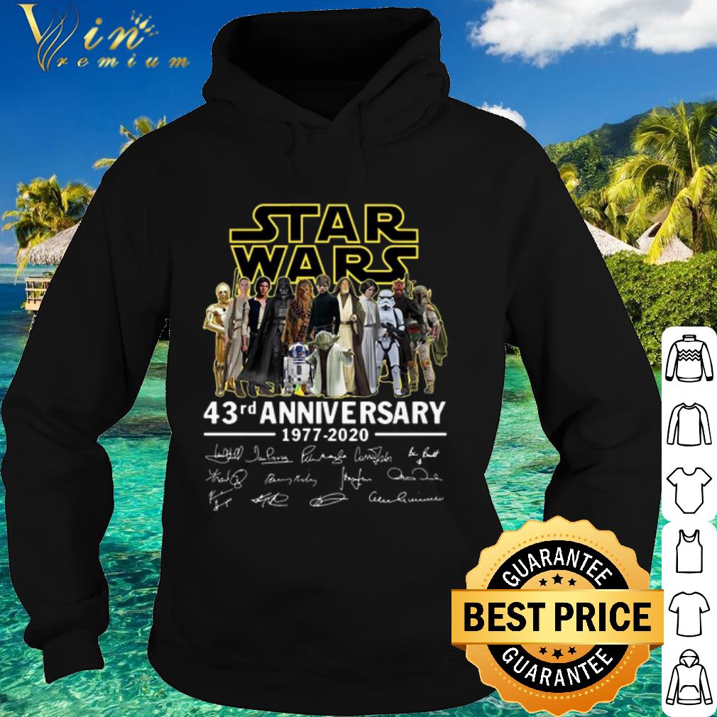 Official Star Wars all character 43rd anniversary 1977-2020 signatures shirt 1 Official Star Wars all character 43rd anniversary 1977-2020 signatures shirt
