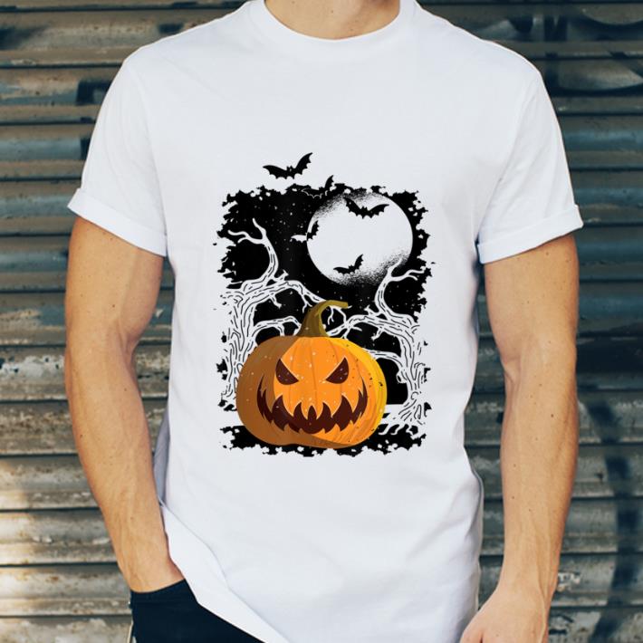 Awesome Vintage Halloween With Scary Jack O Lantern & Bats shirt 1 Awesome Vintage Halloween With Scary Jack O Lantern & Bats shirt