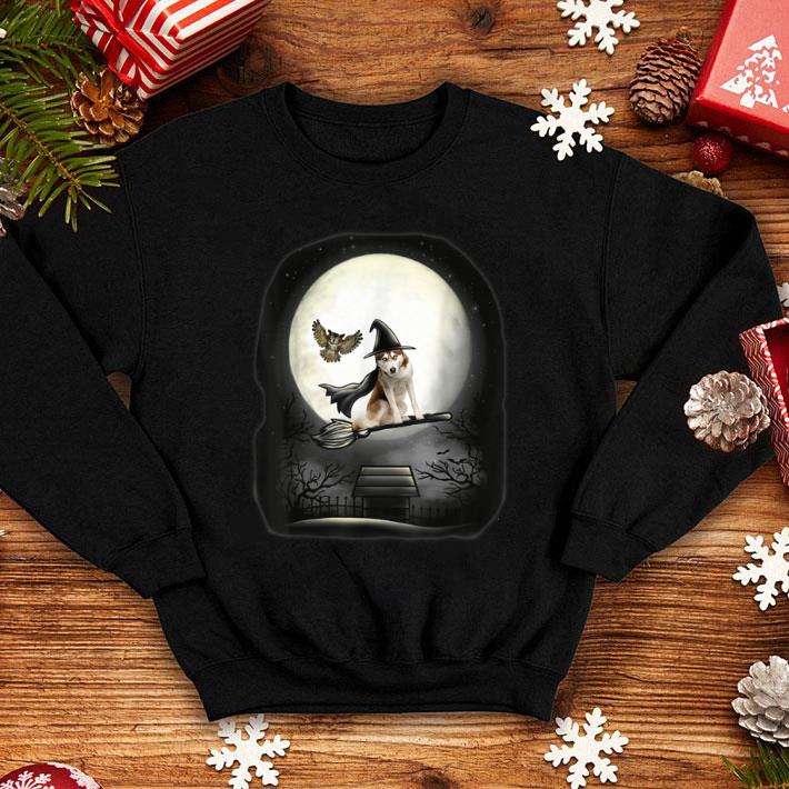 Awesome Siberian husky witch riding broom Halloween costume cute shirt 1 Awesome Siberian husky witch riding broom Halloween costume cute shirt
