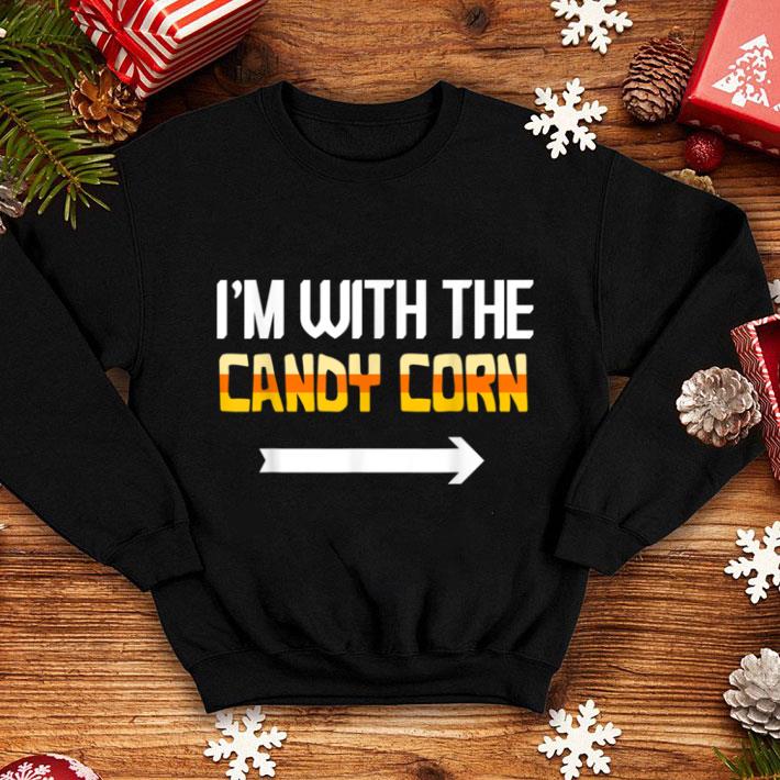 Awesome I'm With Candy Corn Funny Halloween matching Couples shirt