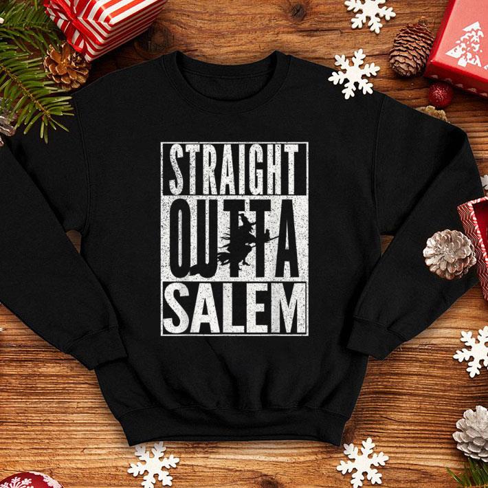 Great STRAIGHT OUTTA SALEM Halloween Witch Black Cat shirt