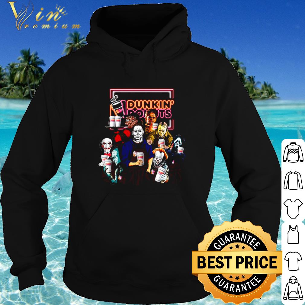 Official Horror characters drink Dunkin Donuts shirt 1 Official Horror characters drink Dunkin Donuts shirt