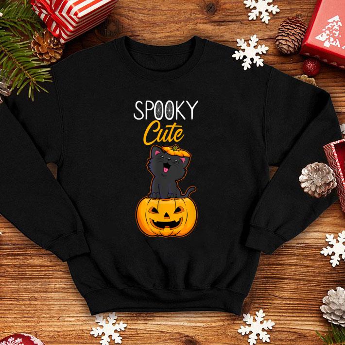 Premium Spooky Cute Black Cat Halloween Pumpkin shirt