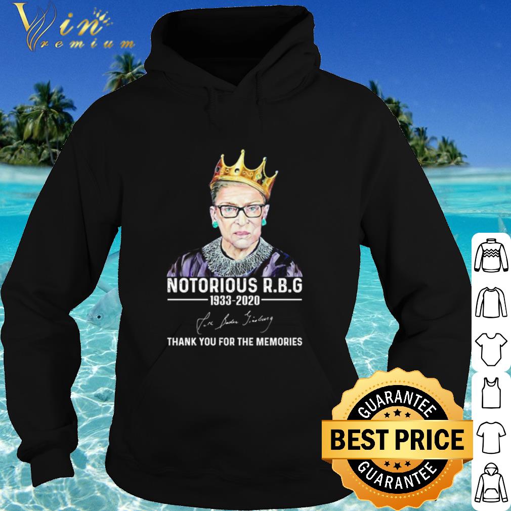 Official Thank you for the memories Notorious RBG 1933-2020 signature shirt