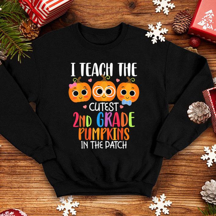Nice I Teach The Cutest 2nd Grade Pumpkins Halloween Teacher shirt