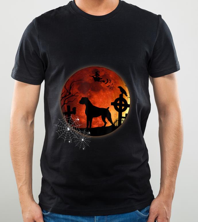 Pretty Boxer And Moon Halloween Funny Halloween Dog shirt