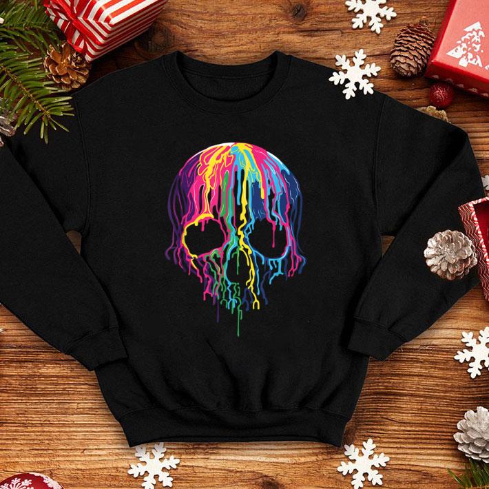 Awesome Colorful Melting Rainbow Skull Art Graphic Halloween shirt