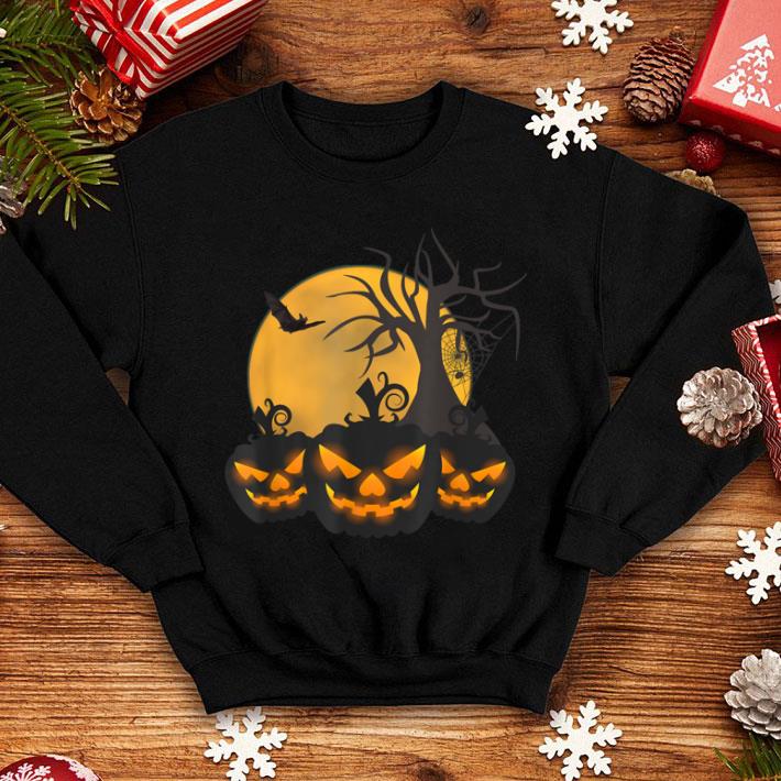 Original Scary Happy Halloween Spooky Pumpkin Moon Tree Spider Bat shirt