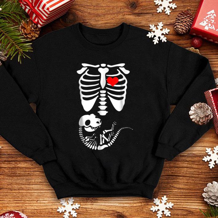 Nice Funny Halloween Dinosaur Skeleton Pregnancy shirt