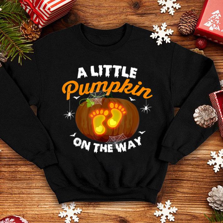 Hot Little Pumpkin On The Way Pregnancy Announcement Halloween shirt