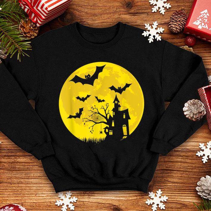 Original House in night Halloween, bats, ghost, moon shirt