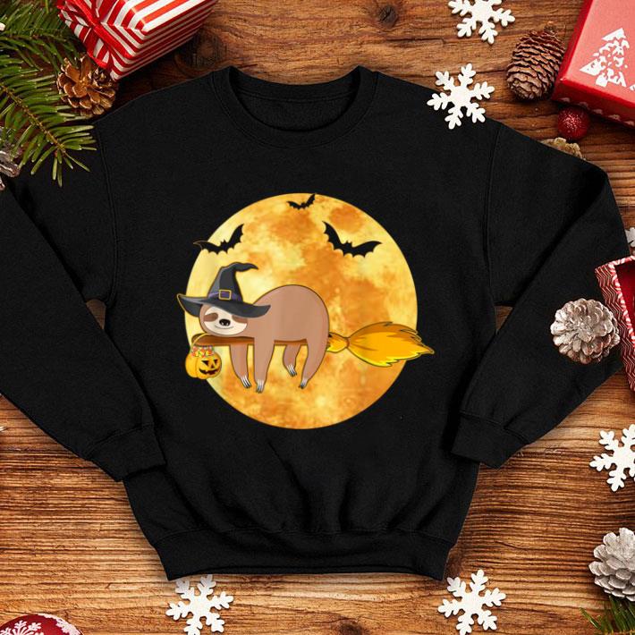 Pretty Funny Lazy Sloth On Witches Broom Halloweens shirt 1 Pretty Funny Lazy Sloth On Witches Broom Halloweens shirt