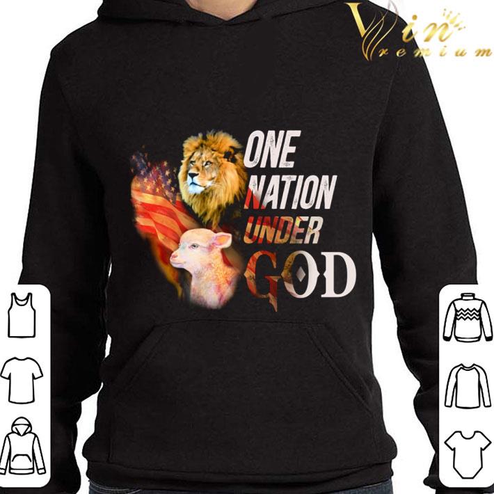 Lion and sheep One nation under god American flag shirt