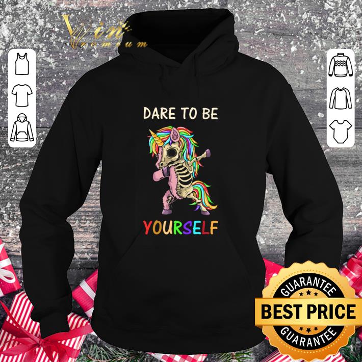 Official Dabbing Skeleton Unicorn Dare To Be Yourself LGBT shirt