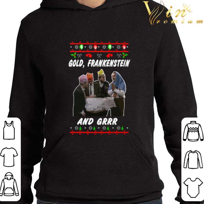The Richie & Eddie Gold Frankenstein And Grrr Ugly Christmas shirt 1 The Richie & Eddie Gold Frankenstein And Grrr Ugly Christmas shirt