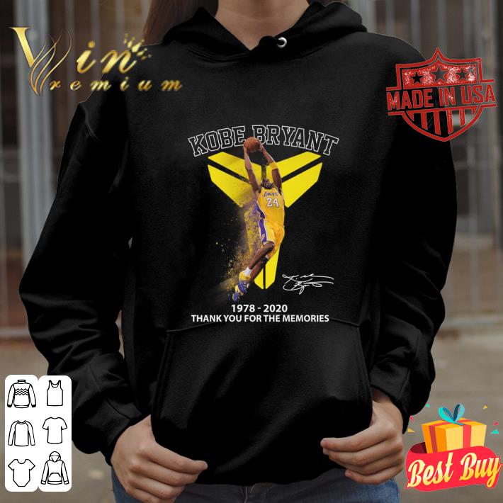 Funny Kobe Bryant 1978-2020 signature thank you for the memories shirt 1 Funny Kobe Bryant 1978-2020 signature thank you for the memories shirt