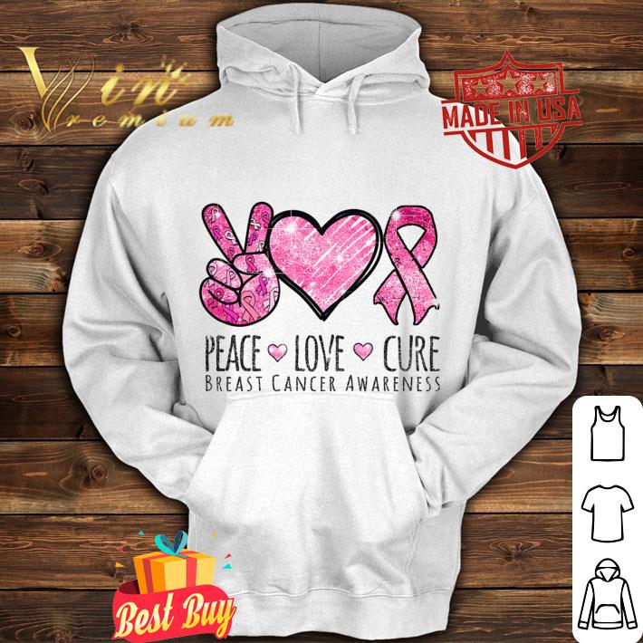 Official Peace Love Cure Breast Cancer Awareness Ribbon shirt 1 Official Peace Love Cure Breast Cancer Awareness Ribbon shirt