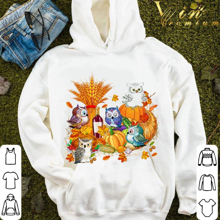 Owls Turkey Happy Thanksgiving shirt 1 Owls Turkey Happy Thanksgiving shirt
