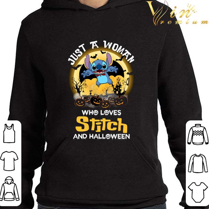 Just a woman who loves Stitch and Halloween shirt 1 Just a woman who loves Stitch and Halloween shirt