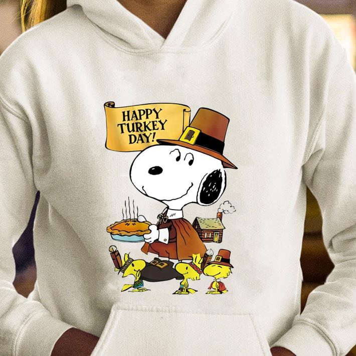 Funny Peanuts Snoopy Woodstock Happy Turkey Day Thanksgiving shirt