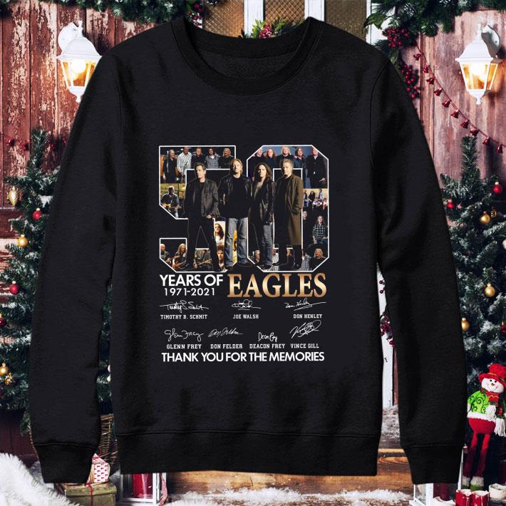 Hot Eagles 50 years of 1971-2021 signatures thank you for the memories shirt 1 Hot Eagles 50 years of 1971-2021 signatures thank you for the memories shirt