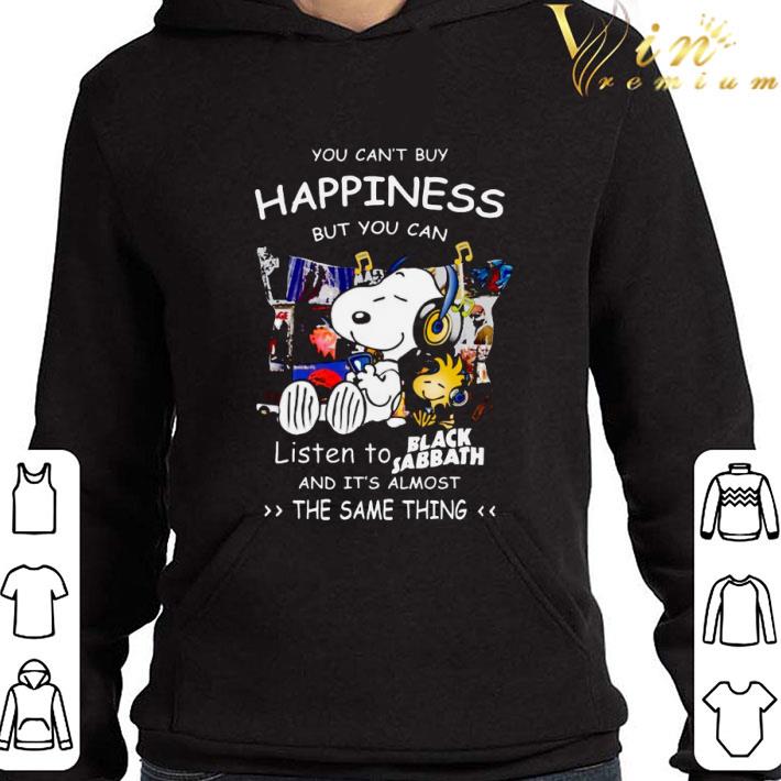 Peanuts Snoopy Woodstock Listen To Black Sabbath shirt