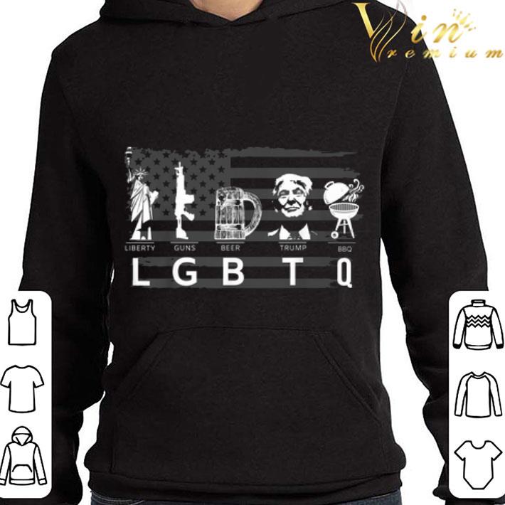 LGBTQ Liberty Guns Beer Trump BBQ American Flag shirt 1 LGBTQ Liberty Guns Beer Trump BBQ American Flag shirt