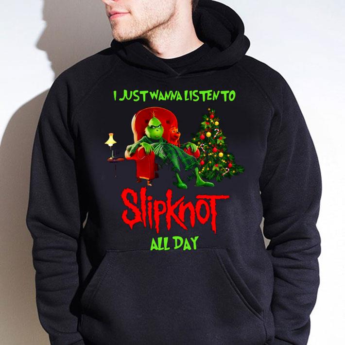 Awesome Grinch and Max I Just Wanna Listen To Slipknot All Day shirt