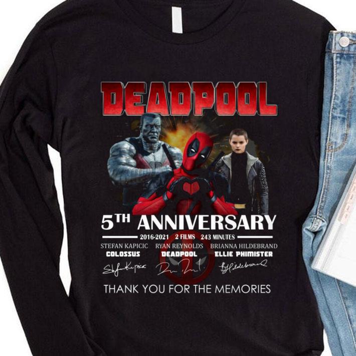 Original Deadpool 5th Anniversary 2016-2021 2 Films 243 Min Signatures shirt 1 Original Deadpool 5th Anniversary 2016-2021 2 Films 243 Min Signatures shirt